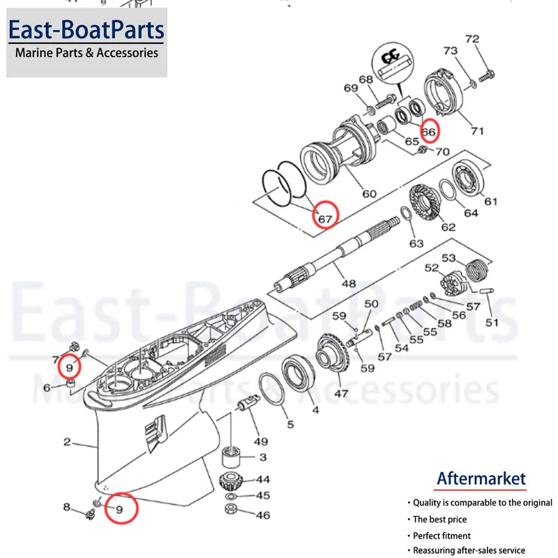 Lower Unit Repair Seal Kit for Yamaha 4-Stroke 200hp 225hp (F200 F225)