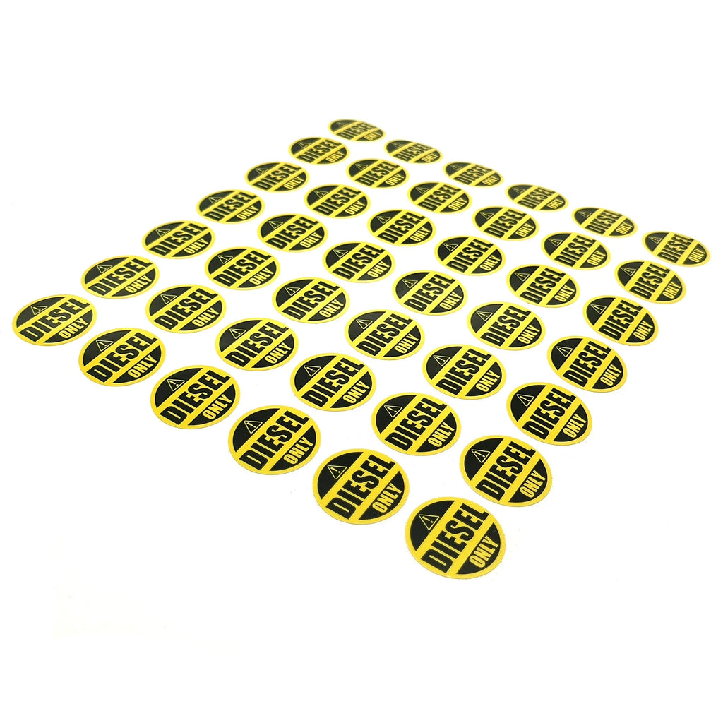 42 Pack Diesel Only Stickers 1" Round Vinyl Labels for Fuel Tank (N/A)