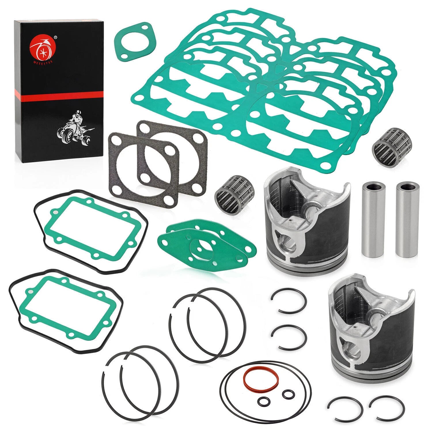 82mm Top End Rebuild Kit Pistons Gasket for Ski-Doo MXZ X 800 (2004–2007)