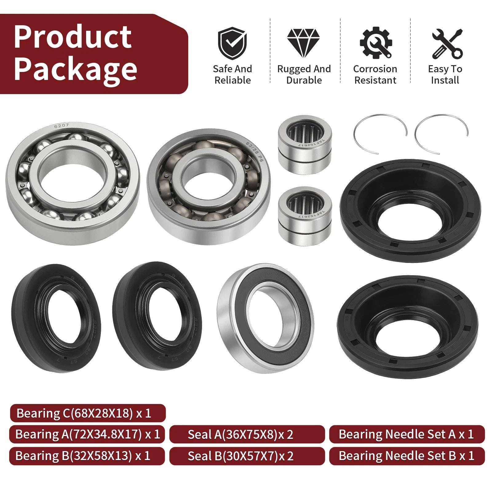 Rear Differential Bearing Seal for Honda Foreman Rubicon 500 TRX500FM (2015–2019)
