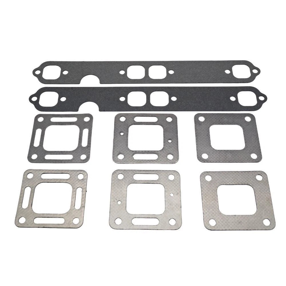 Set of 2 Exhaust Manifold Gaskets w/ Bellow for Mercruiser 4" GM 305 350 377