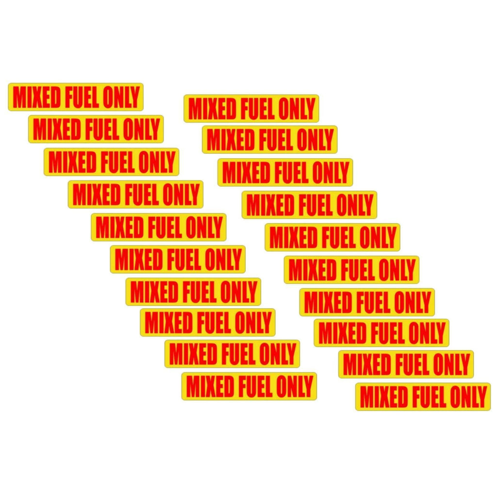 20 Mixed Fuel Only Warning Stickers for Precise Identification (0.75" X 3.25")