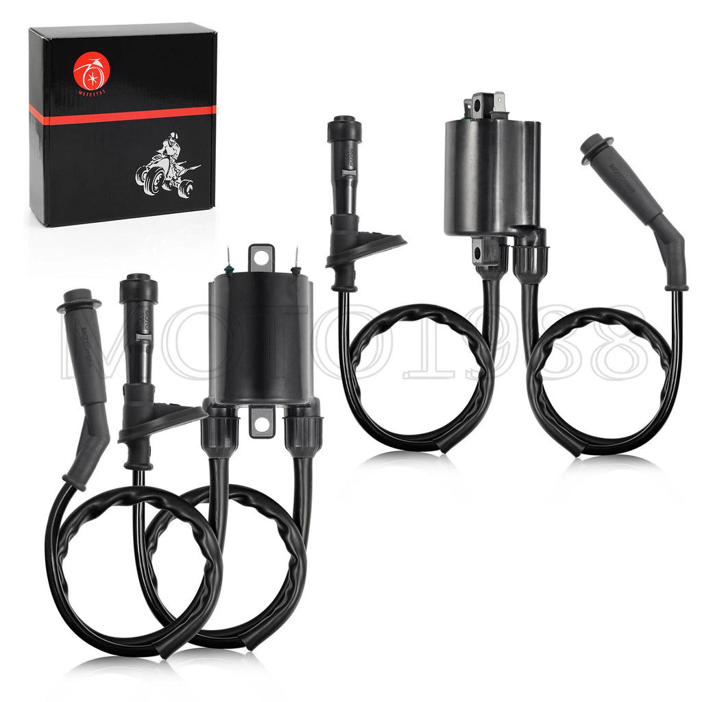Set of 2 Ignition Coil & Spark Plug Cap for Honda Shadow VLX 600 (1988–2007)