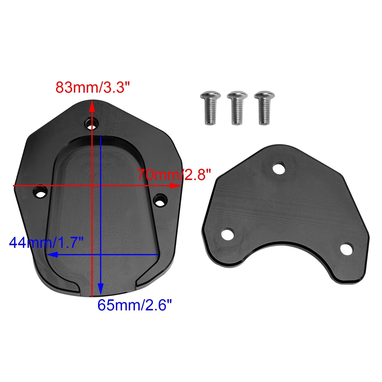 Kickstand Enlarged Plate Pad for Tiger Sport 660 (2022–2025) Black