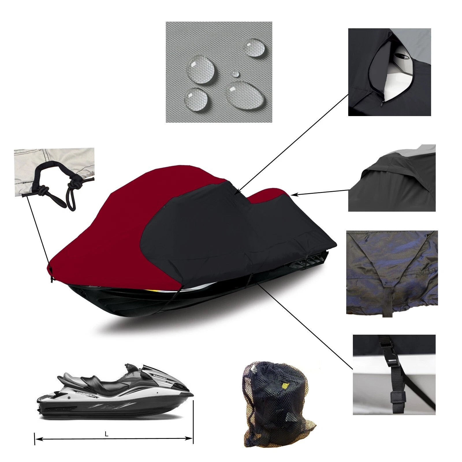 Heavy Duty Trailerable Storage Cover for Sea Doo WAKE Pro 215 (2015–2023)