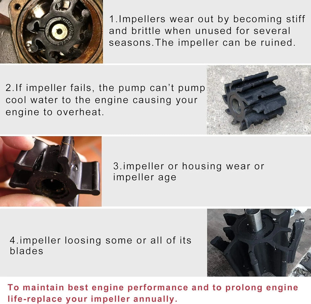 Water Pump Impeller Kit for Johnson Evinrude OMC Outboard (Repl 5001595, 0777802)