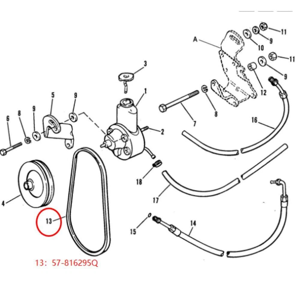 V Belt for MerCruiser Sterndrive 4.3L 5.0L 5.7L (1996) 57-816295Q 18-15490