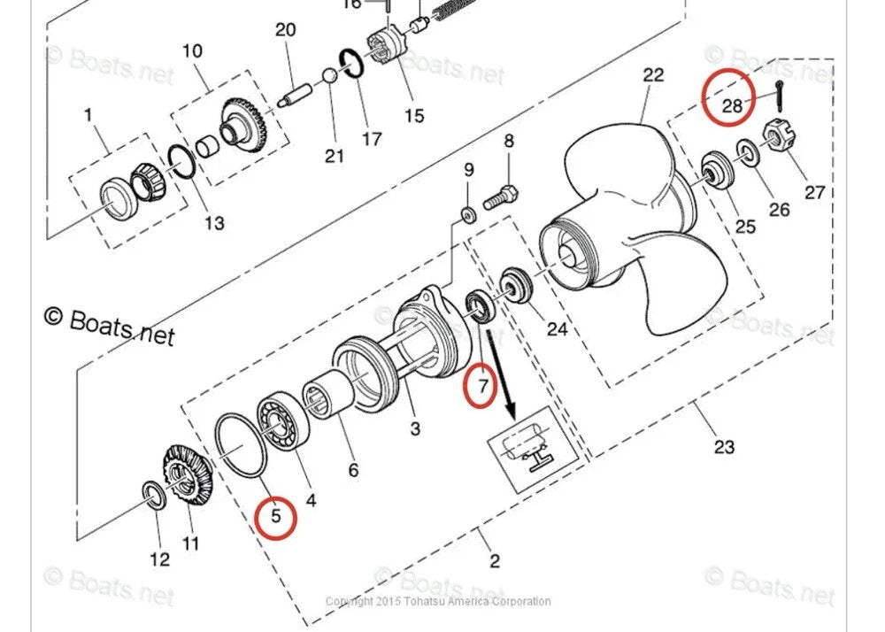 Lower Unit Oil Seal Kit 334602230 345601030 for Tohatsu M35C/40C MD40B MD50B2