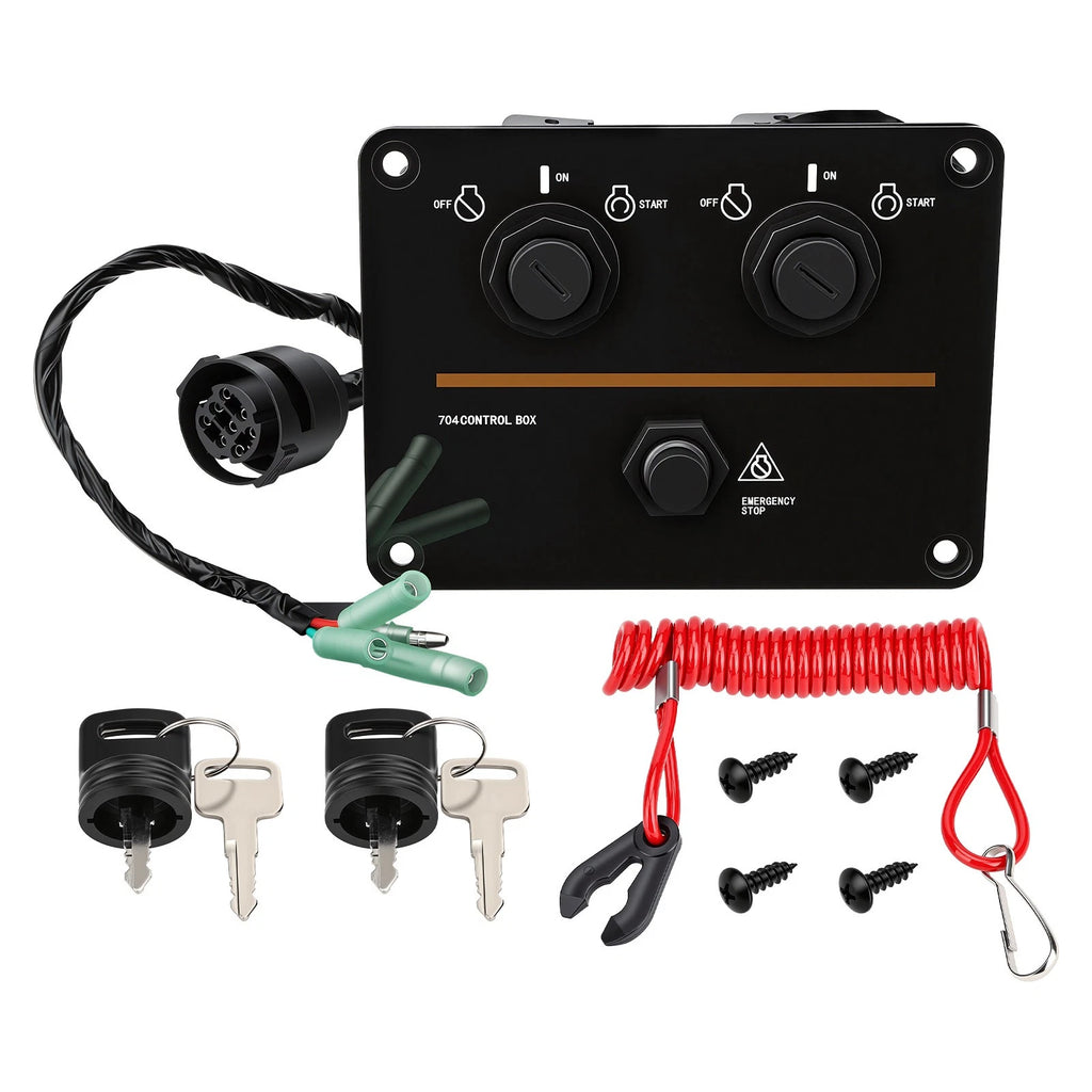 Dual Engine Key Switch Panel Assembly 12V for Yamaha Outboard (6K1-82570-08-00)