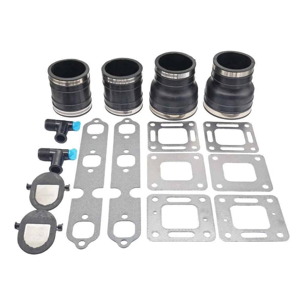 Set of 2 Mercruiser 3" Exhaust Manifold Kit for 175 205 V6 GM 229 262 CID