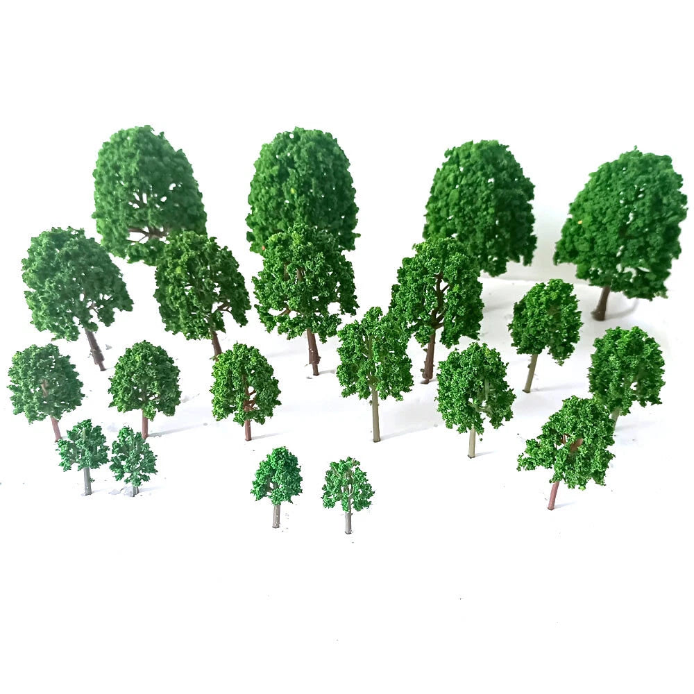 20pc Mixed Size Model Trees for Train Railroad Scenery (Scale)