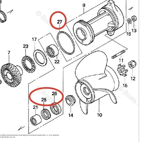 Lower Gearcase Seal & O-ring Kit 91252-ZW1-003 91255-ZW1-003 for Honda Outboard