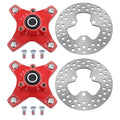 2X Red Front Wheel Hubs & Brake Rotors for Honda Sportrax 250 TRX250EX (2001–2008)