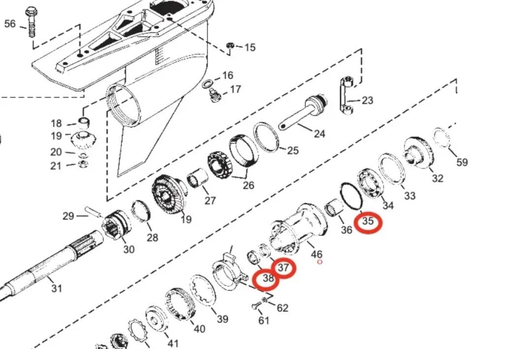 Prop Shaft Seal Kit for Mercury Marine 4 Stroke (65-150 HP)