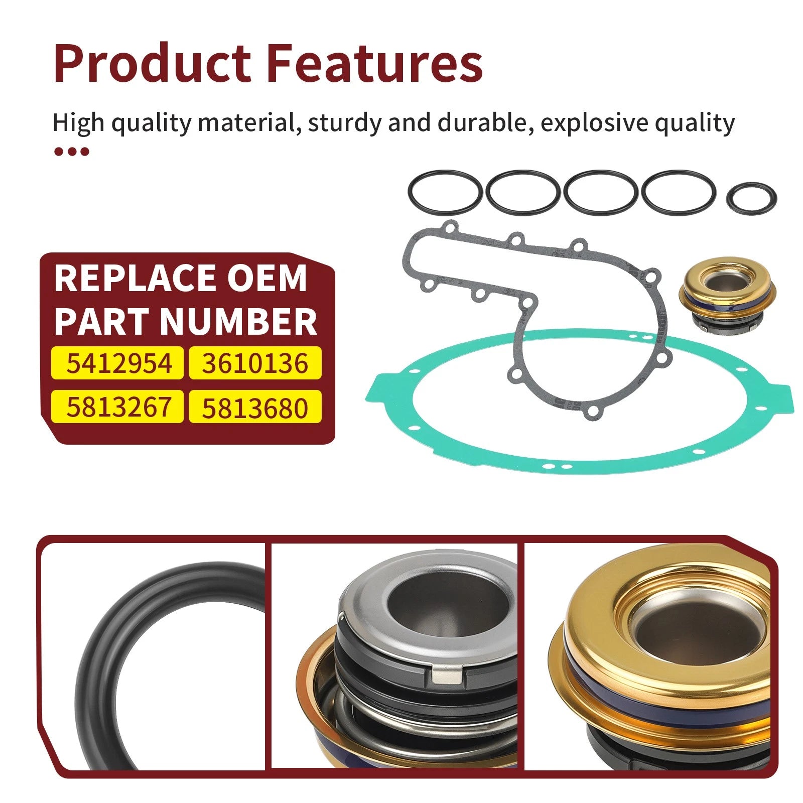 Water Pump Seal & Gasket Rebuild Kit for Polaris Sportsman Scrambler 850 1000 XP (2015–2023)