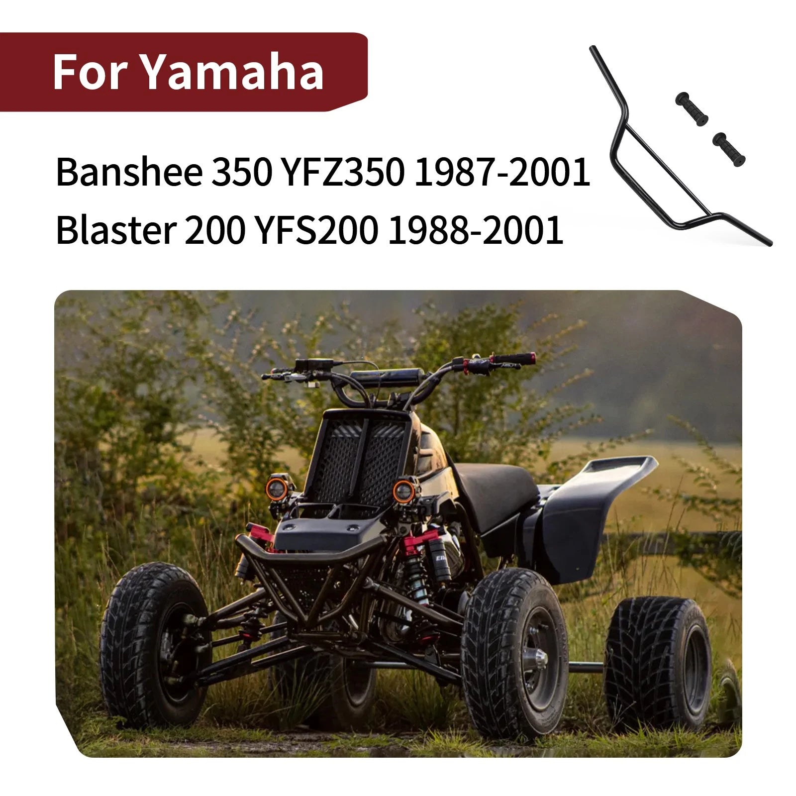 2X Handlebar & Handle Grips for Yamaha Banshee 350 (1987–2001) 2GU-26111-00-00