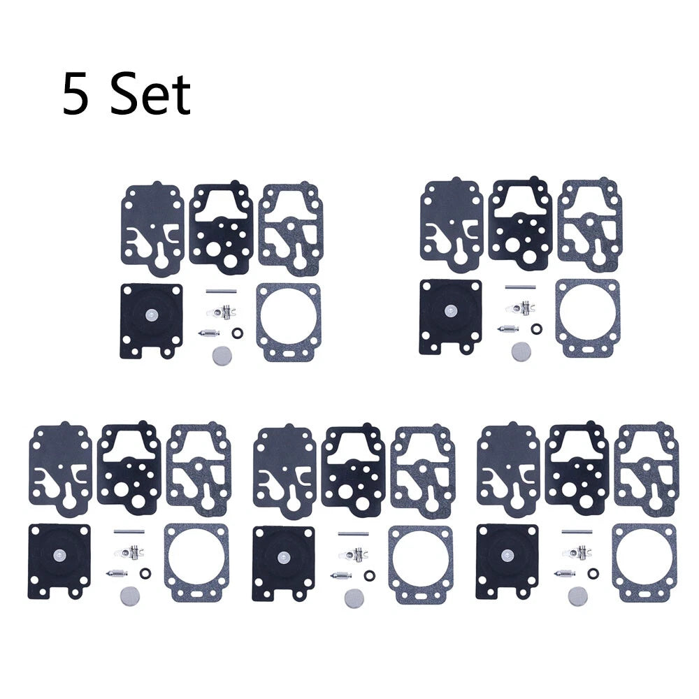 Set of 5 Carburetor Repair Kits for Walbro K10-WYC Chainsaw Blower Trimmer