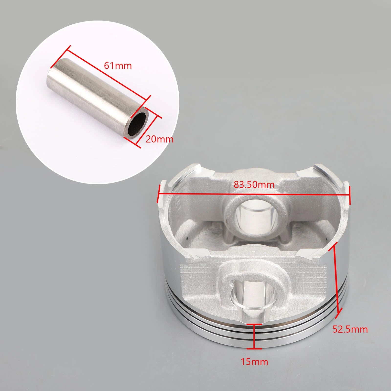 Piston Kit & Rings Set +0.50 83.50mm for Suzuki AN 400 Burgman S (1999–2006)