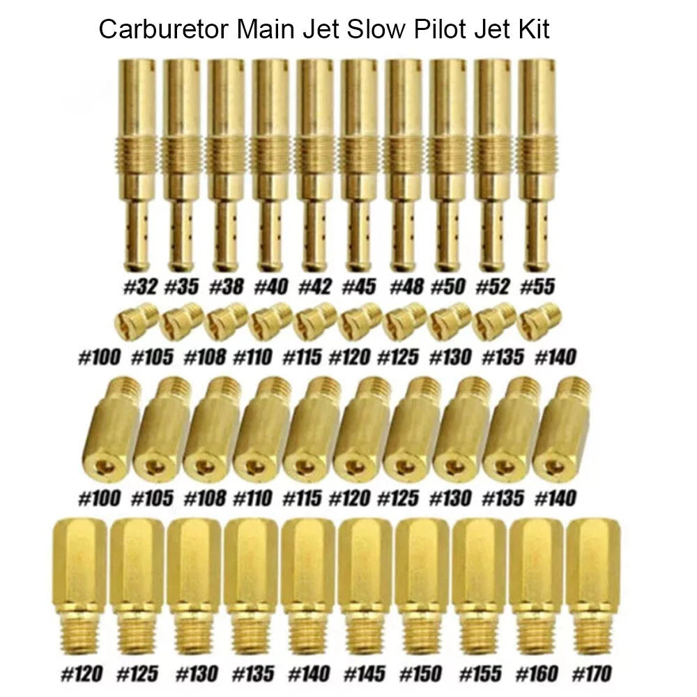 30Pcs Carburetor Main Jet & 10Pcs Slow Jet for PWK Keihin OKO CVK