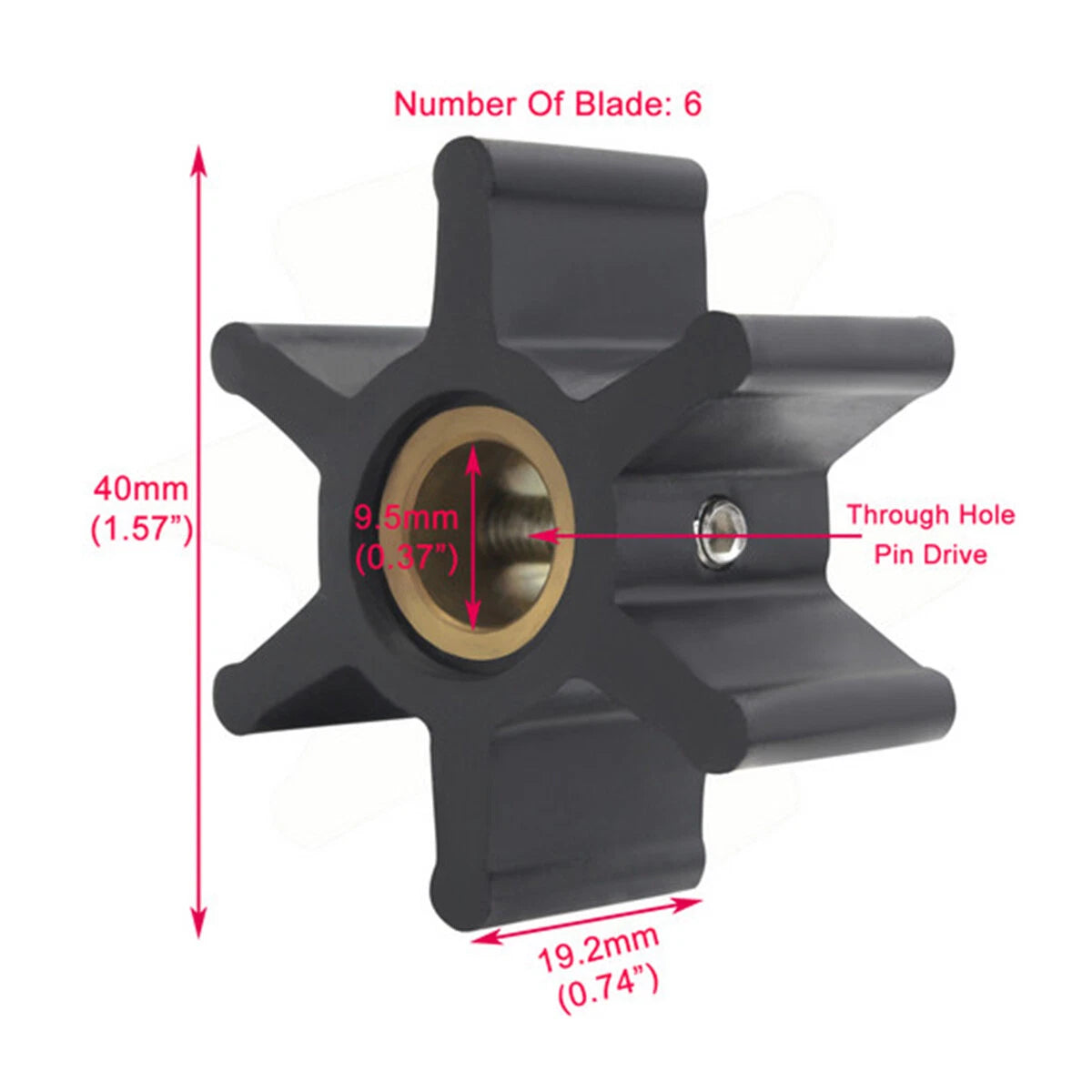 Water Pump Impeller for Yanmar Inboard Engine 2GM, 2QM15, 3GM, YSE, YSM