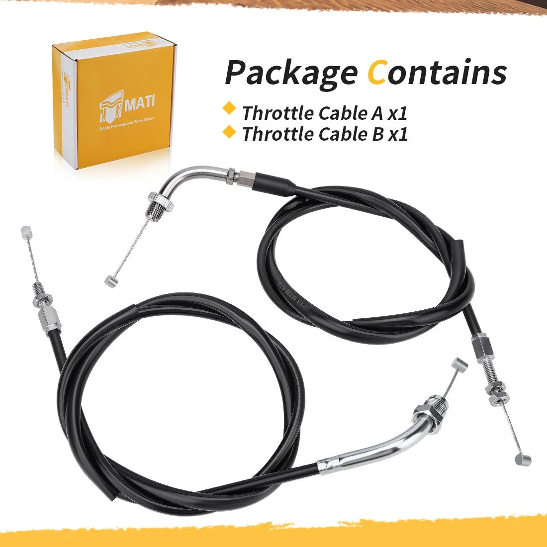 Throttle Cable A + B for Honda VTX1300C (2004–2009) 17910-MEM-670, 17920-MEM-670