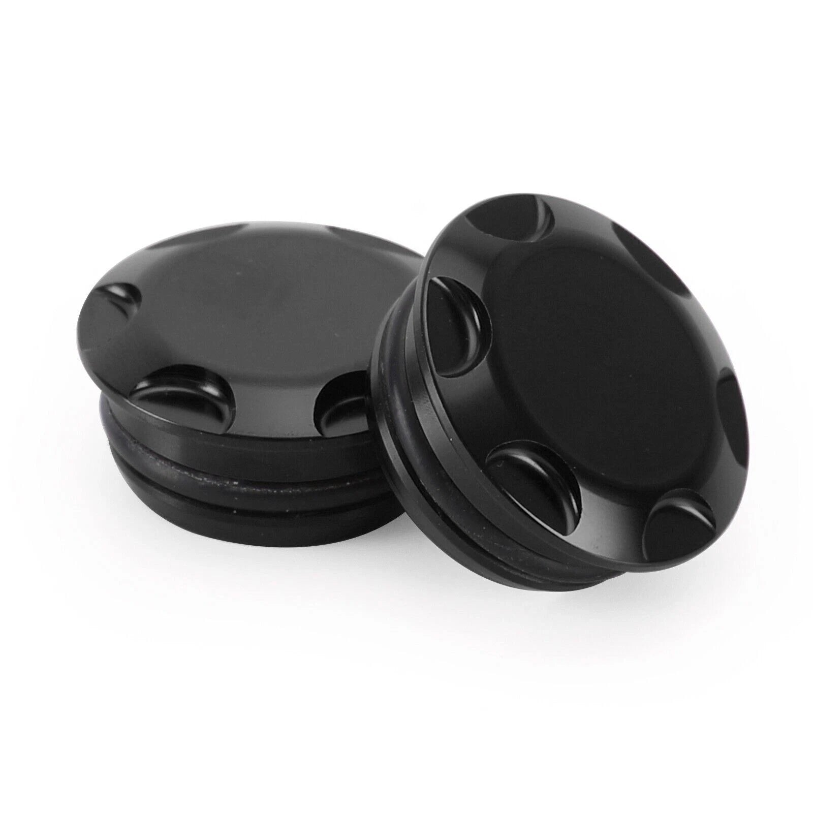 Aluminum Black Frame Hole Caps Plugs for Kawasaki Ninja 250 400 (2018–2022)