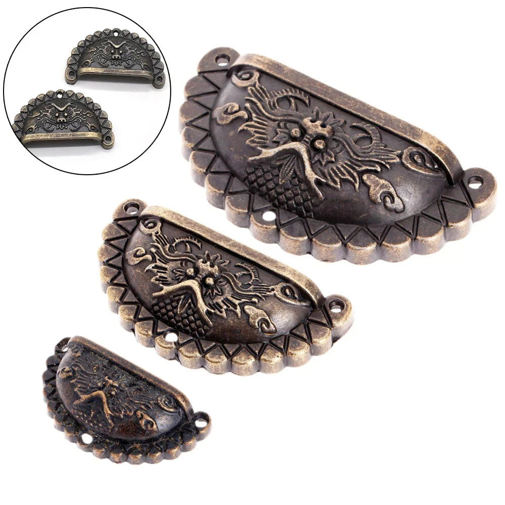 Set of 4 Zinc Alloy Vintage Dragon Pattern Drawer Pulls
