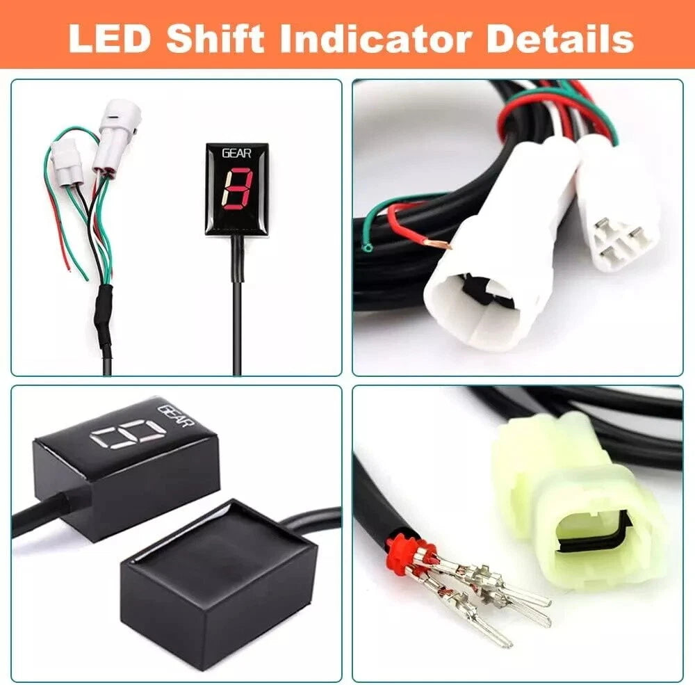 Blue LED Gear Indicator for Yamaha FZ6, FZ1, YZF-R6/R1, WR250R (2004–2023)