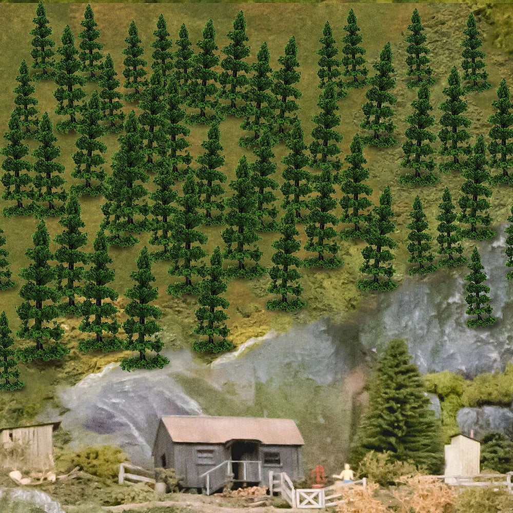 100 Pcs Model Trees for HO Scale Train Diorama Landscape Scenery (50mm)