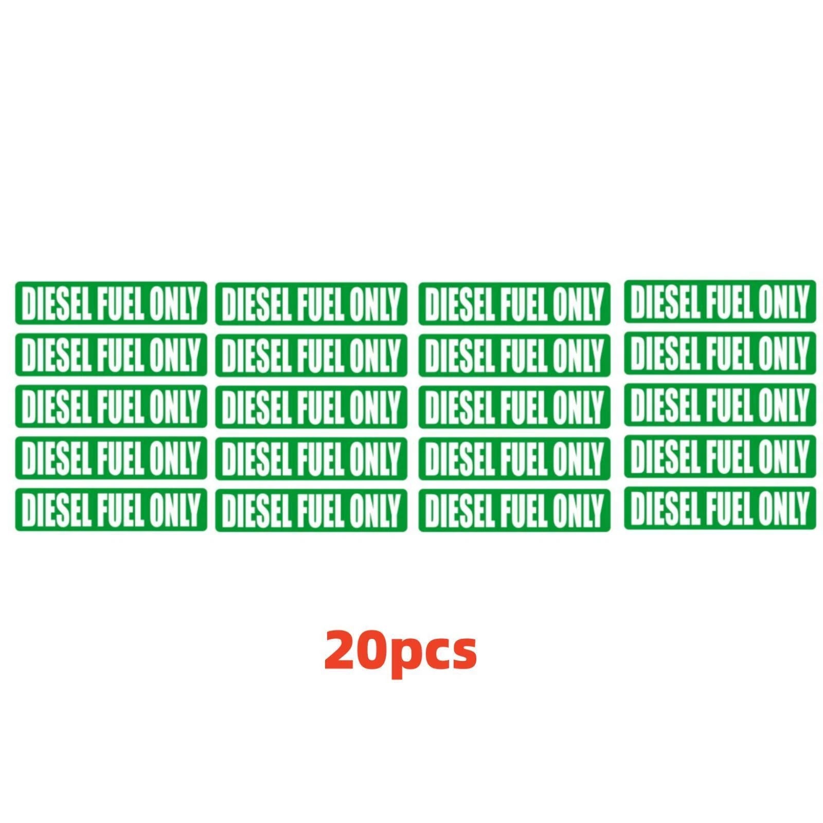 20 Pack Diesel Fuel Only Warning Labels Removable Vinyl Stickers