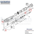 Propeller Shaft Seal Kit for Yamaha 4 Stroke 150 175 200 hp (F150 F175 F200)