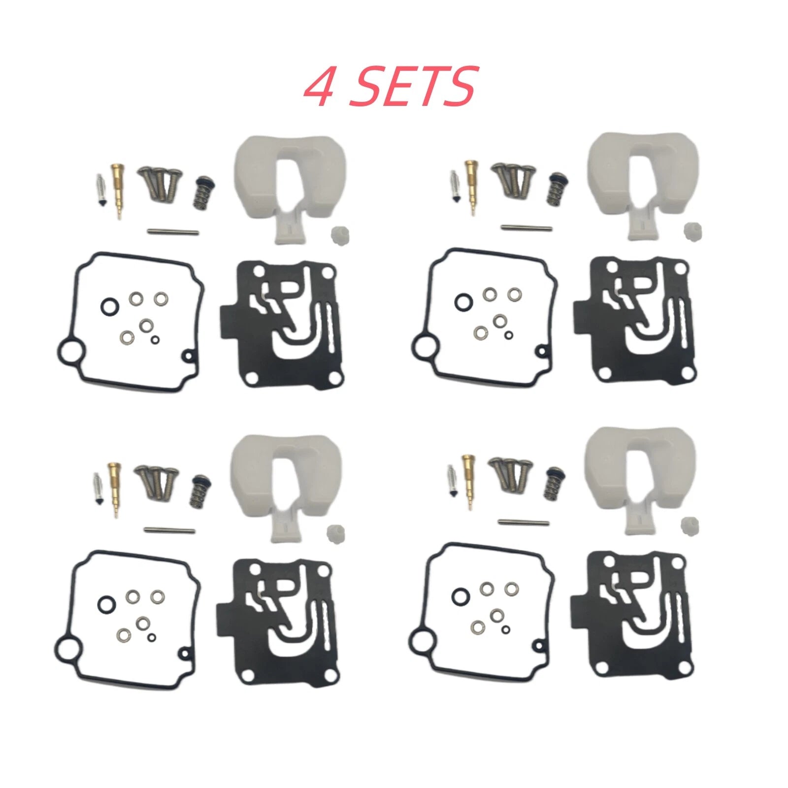 Set of 4 Carburetor Rebuild Kits for Yamaha F50-T50hp 4 Stroke (2001–2004) 62Y-W0093-11-00