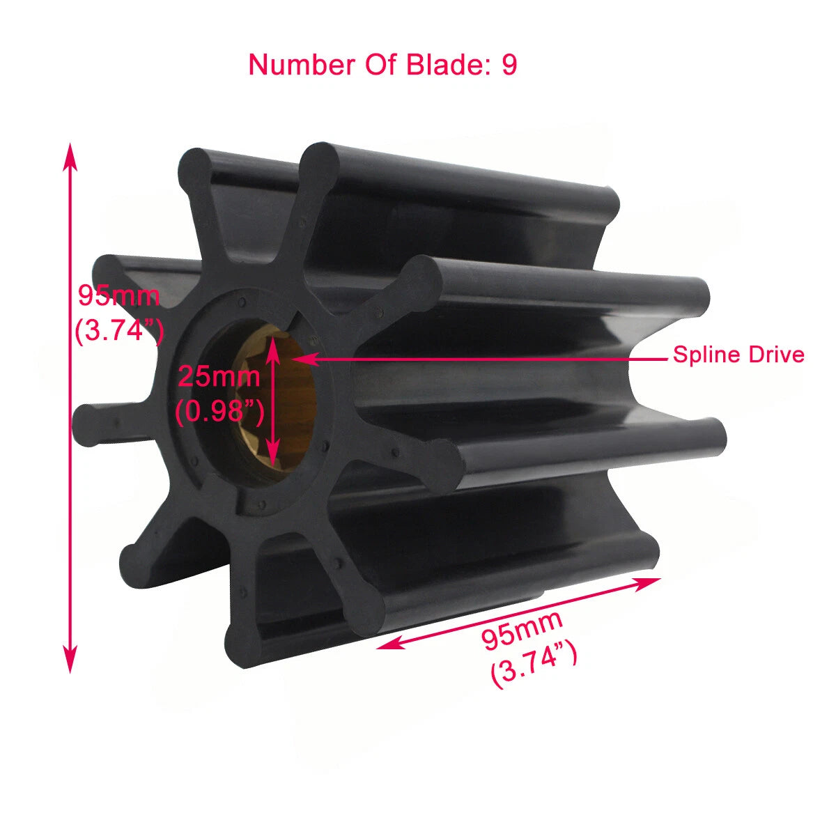 Flexible Impeller for Yanmar 148687-42830 JMP 8250-01 DJ 090-09 17938-0001