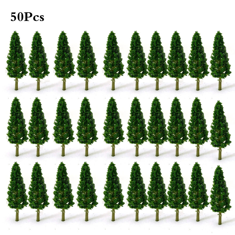 50Pcs 2.28" Model Trees for Diorama Park Train Railroad Landscape