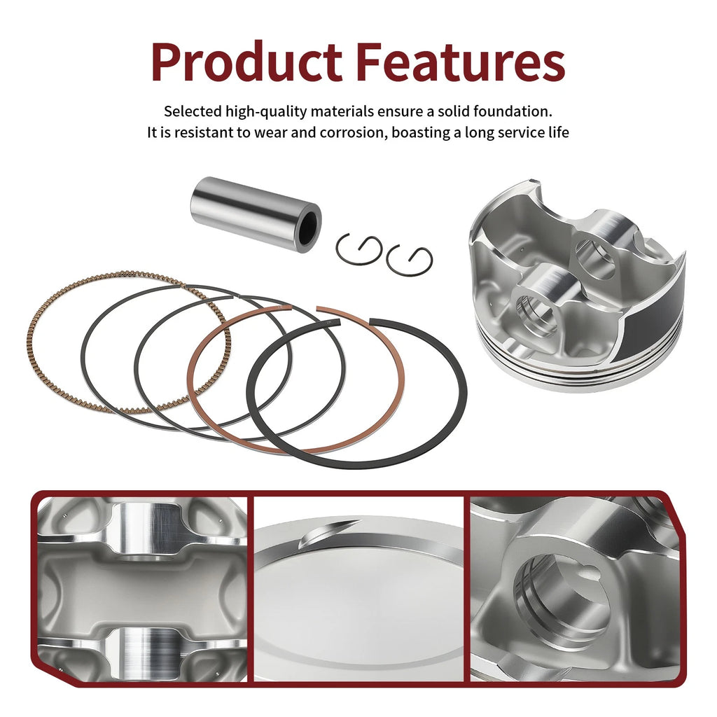 STD Forged Piston w/ Rings Kit 102mm for Yamaha Rhino 700 YXR700F (2008–2012)