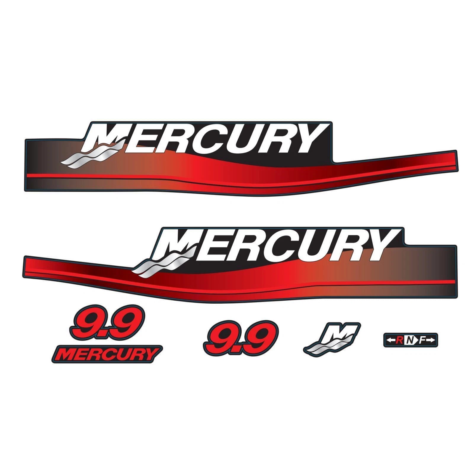 Decals Sticker for Mercury Outboard 2-Stroke 9.9hp (1999–2006) 12836A00