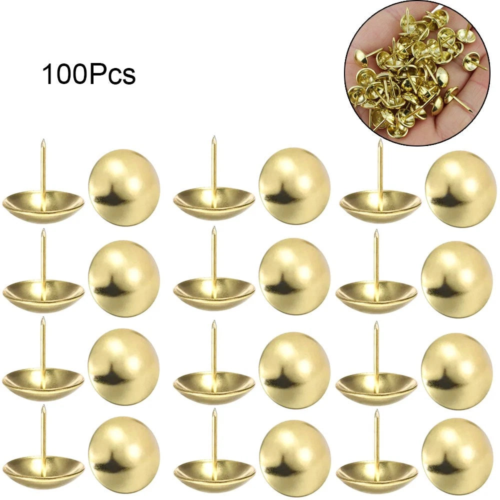 100Pcs Gold Upholstery Nails for Furniture