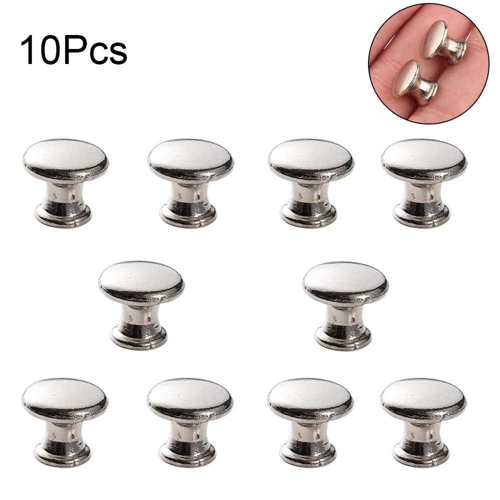 10Pcs Antique Pull Handle Knob for Kitchen Cabinet Drawer Door (Silver)