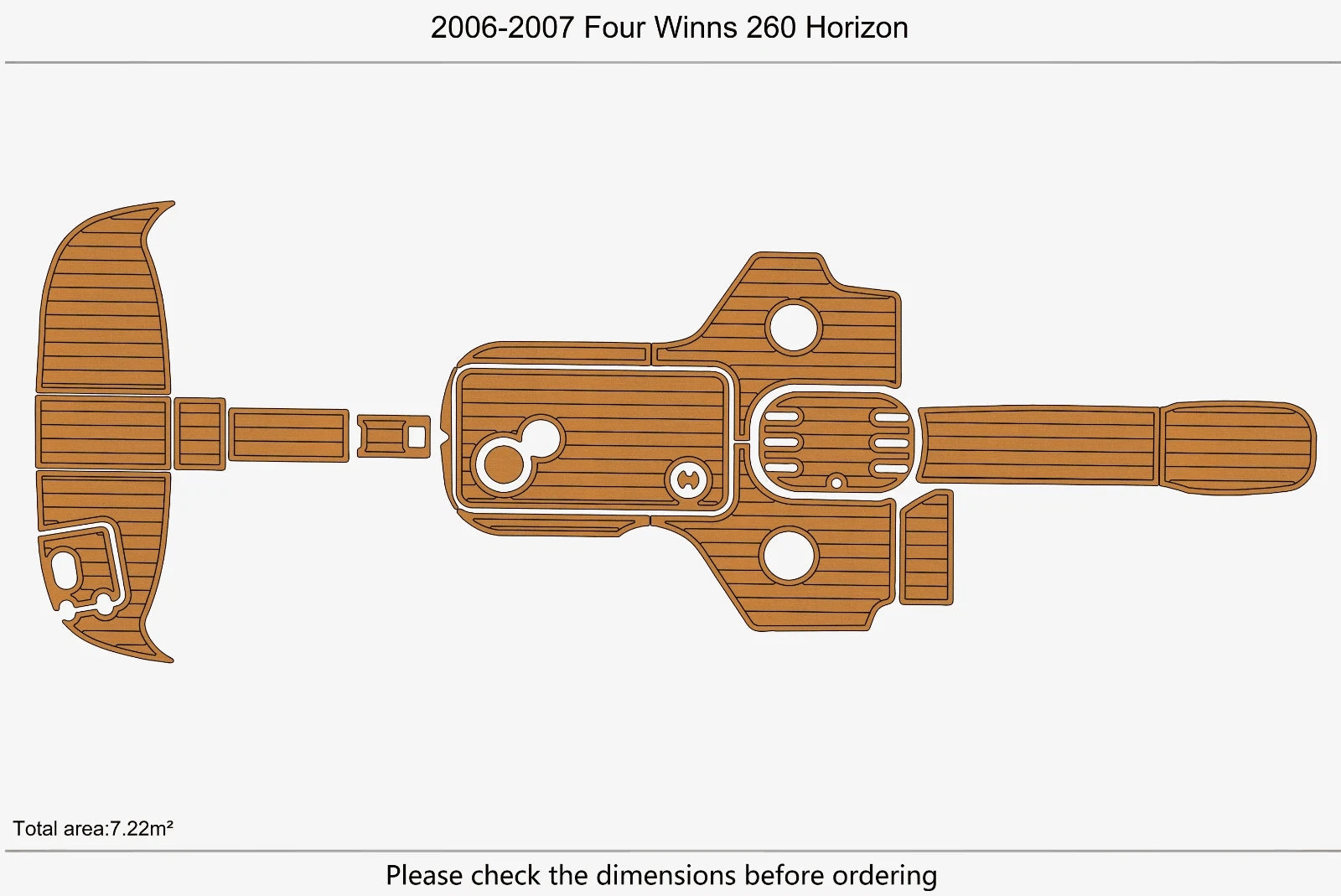 EVA Pad Teak Deck Flooring Mat for Four Winns 260 Horizon (2006)