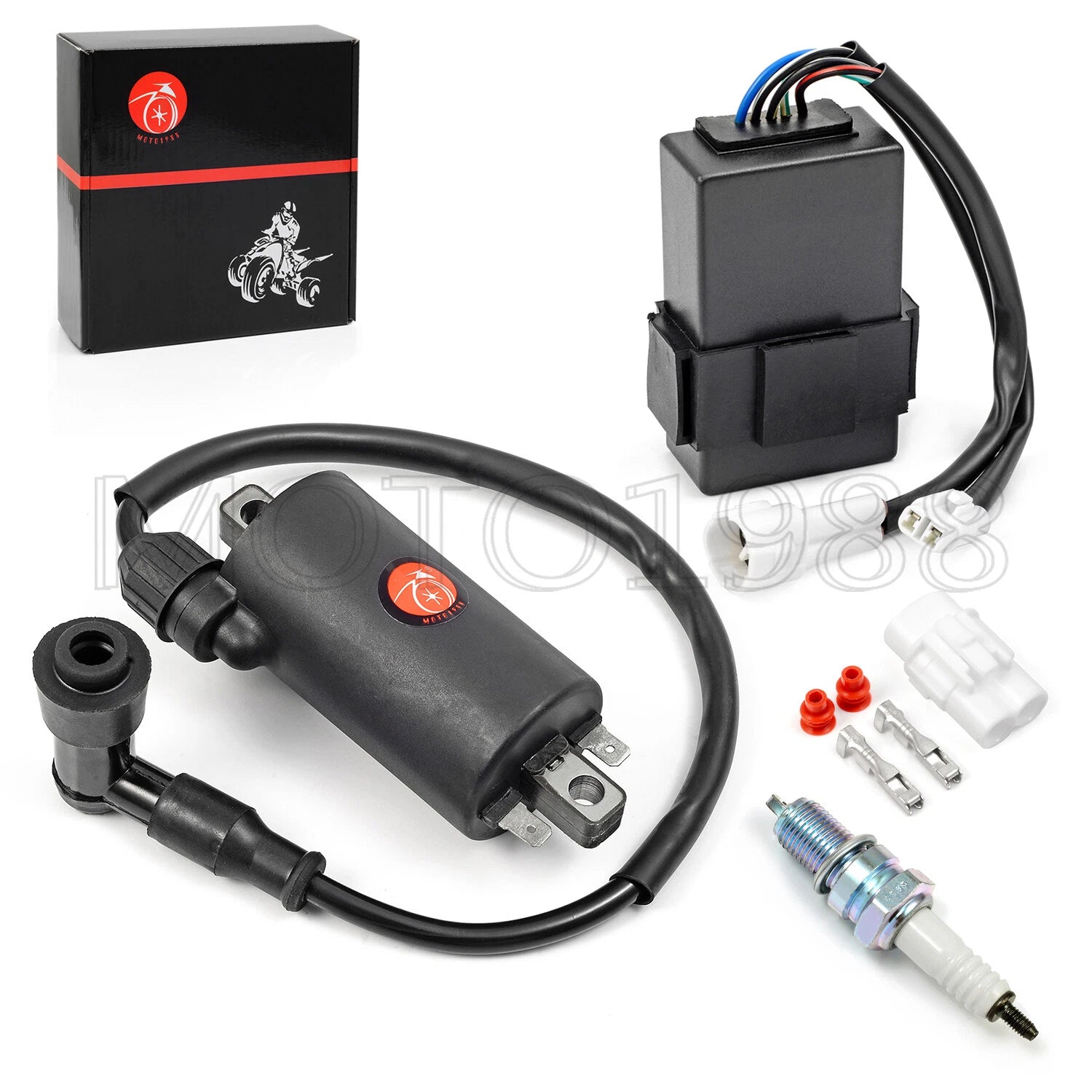 Ignition Coil CDI Box Spark Plug for Kawasaki Bayou 300 (1988–2004)