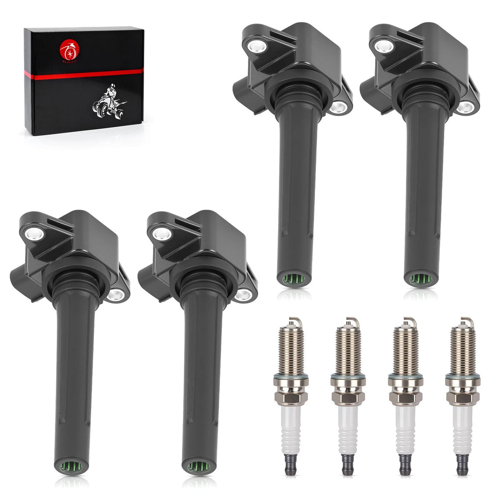 4Pcs Ignition Coils w/Spark Plug for Yamaha 1800 Waverunner (2000–2023)