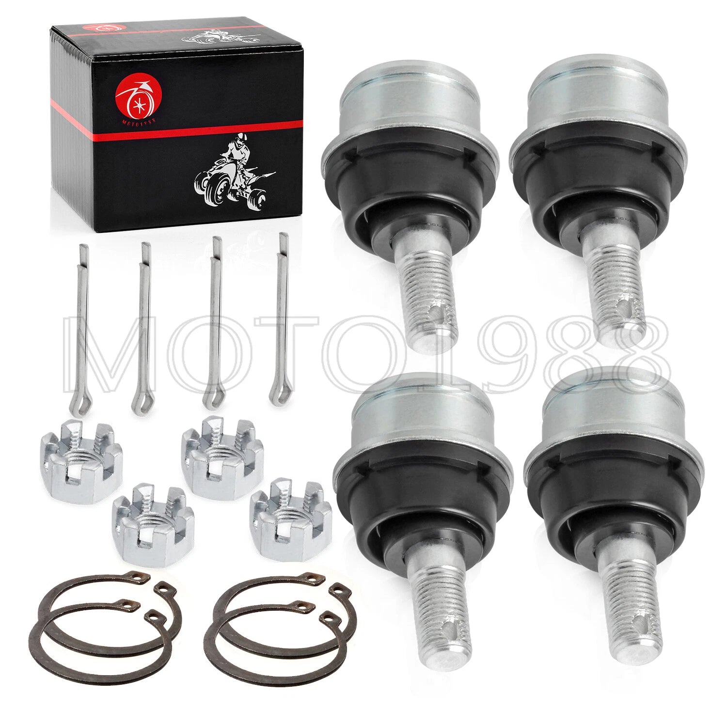 Set of 4 Front Upper Lower Ball Joints for Yamaha Grizzly YFM350 YFM400 YFM450 (1995–2006)