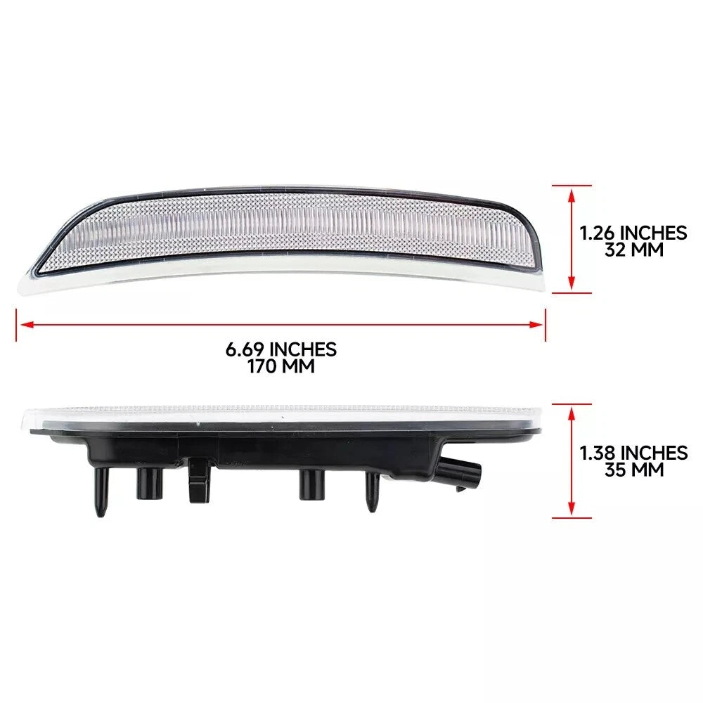 Clear Amber LED Front Bumper Side Marker Light for Dodge Durango (2021–2026)