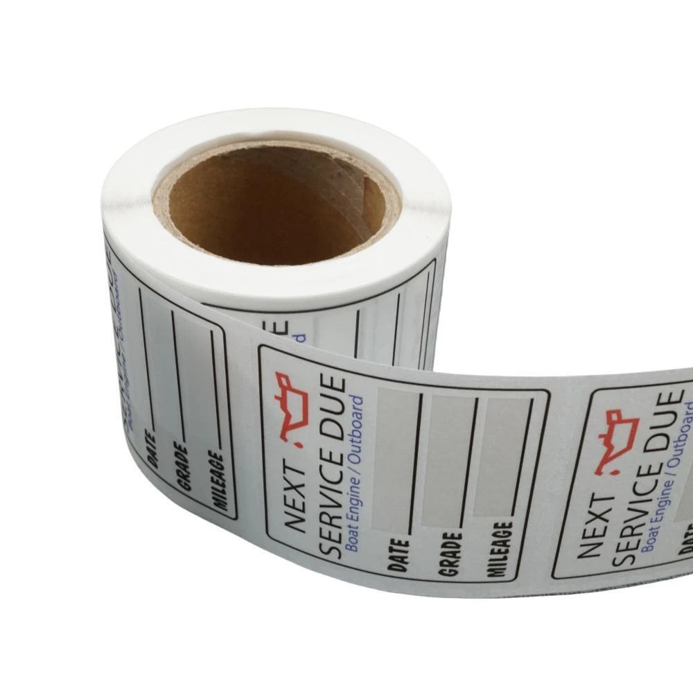 Change Sticker Next Service Due Reminder Roll for Boat Engine (220 Sheets)