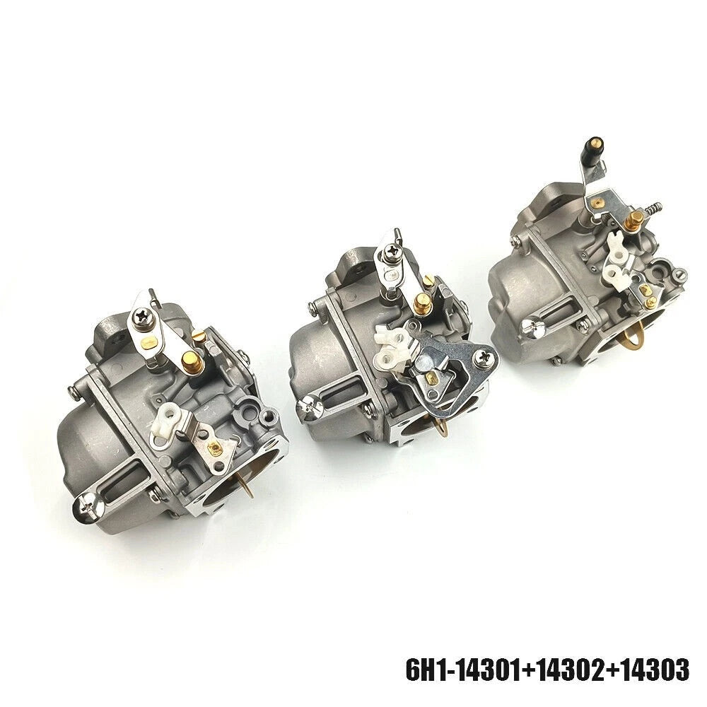 3pcs Carburetor for Yamaha 75 80 90 HP (6H1-14301 14302 14303)
