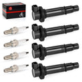 Set of 4 Ignition Stick Coils & Spark Plug for Yamaha YZF R6 (1999–2002) 5EB-82310-00-00