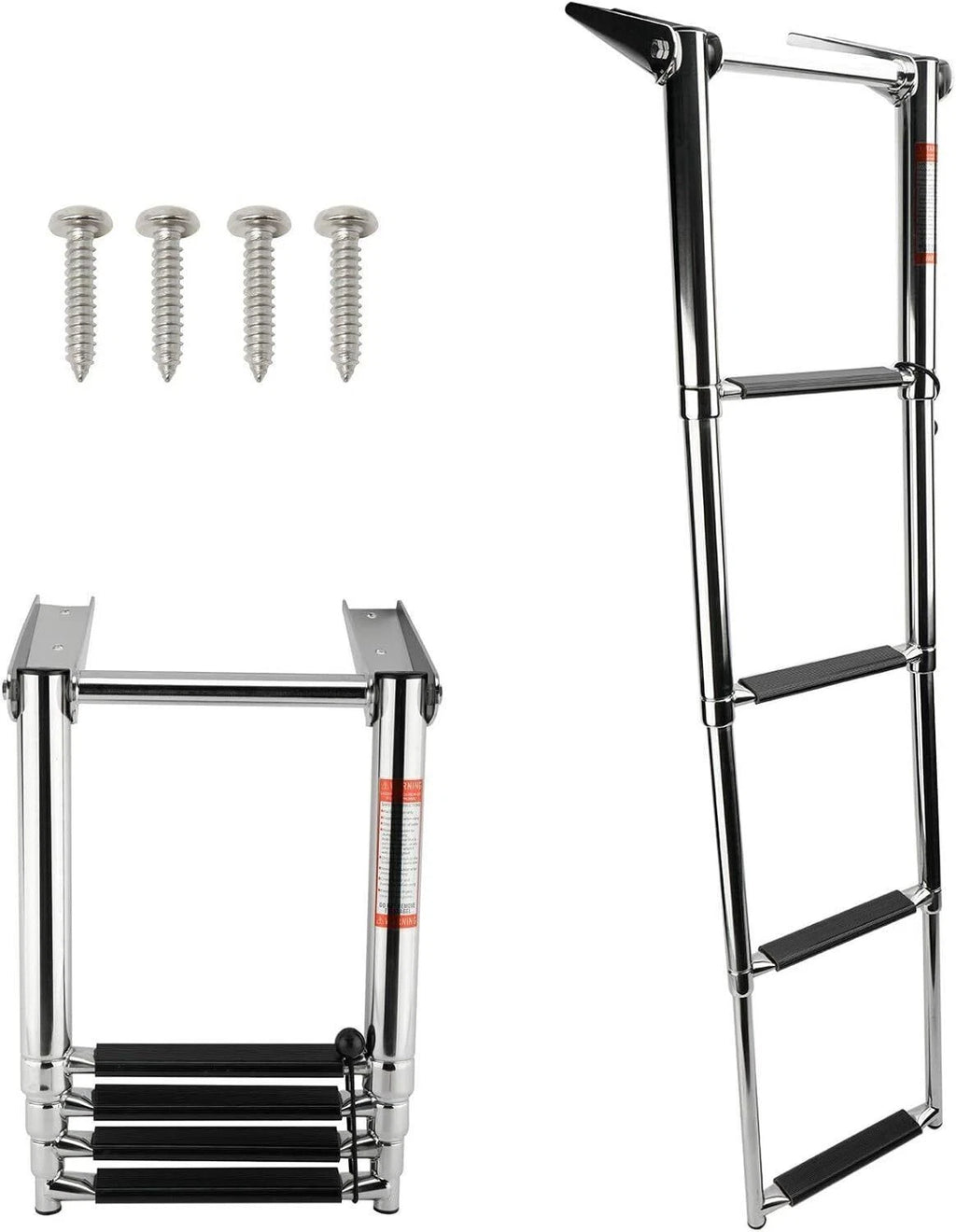 4 Steps Stainless Steel Telescoping Folding Boat Ladder