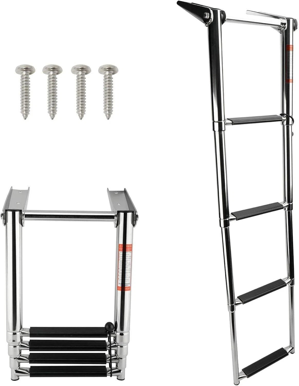 4 Steps Stainless Steel Telescoping Folding Boat Ladder