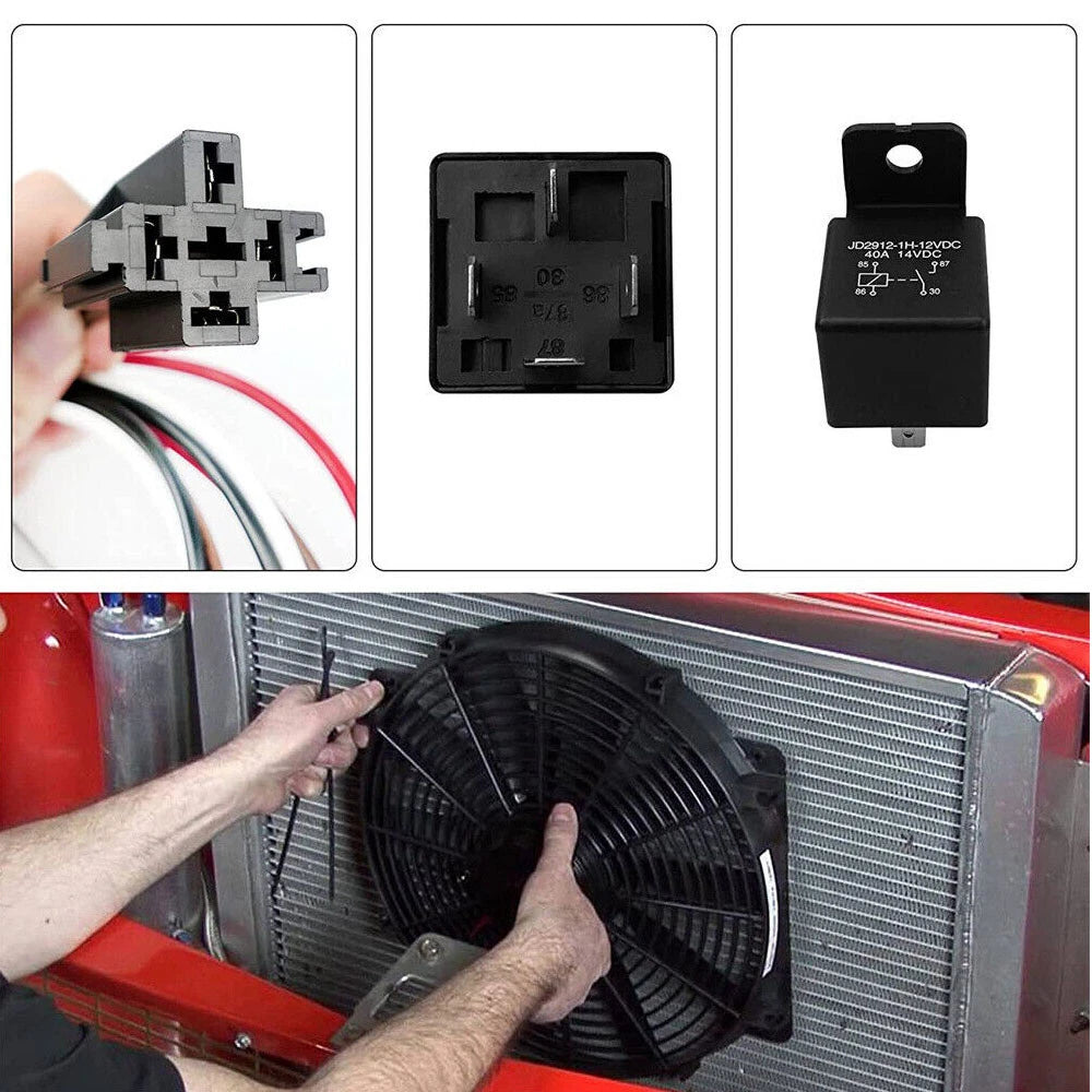 Dual Electric Fan Relay Wiring Harness Kit for Universal Applications (175-185)