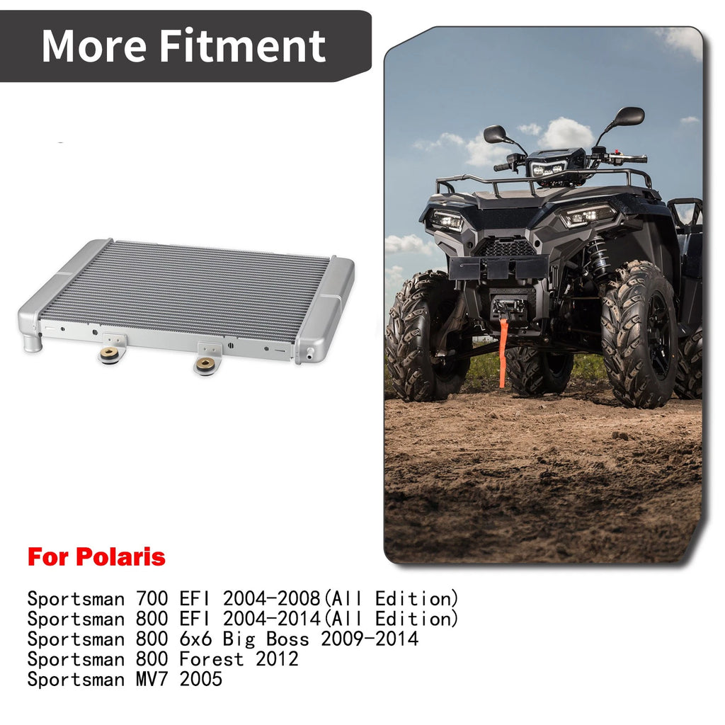Aluminum Radiator for Polaris Sportsman 800 EFI (2004–2014) 1240521 1240190